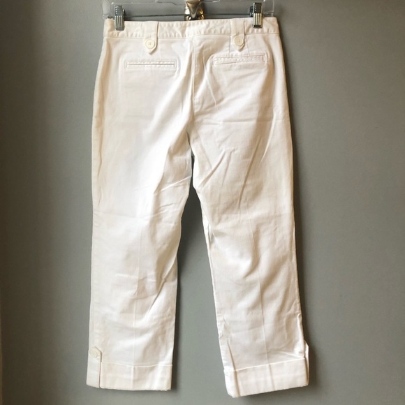 Loft Cropped White Denim Jeans Size 4 Petite - Picture 4 of 6